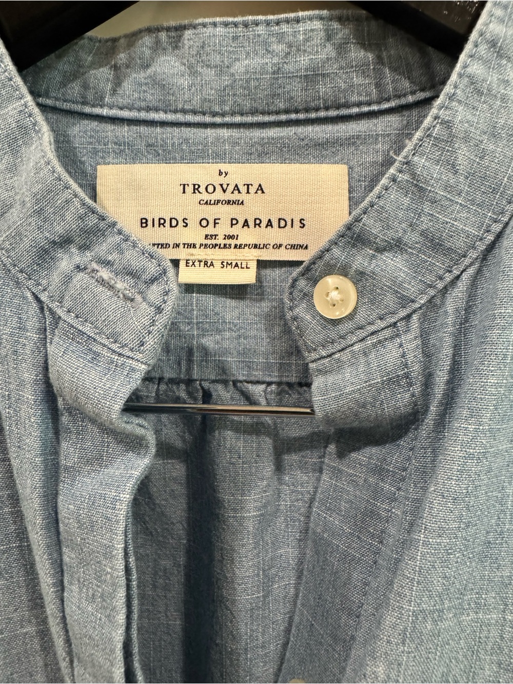 BNWT TROVATA Chambray Astrid Easy Blue Button-Front Shirt dress size XS.S $258 - Picture 5 of 9